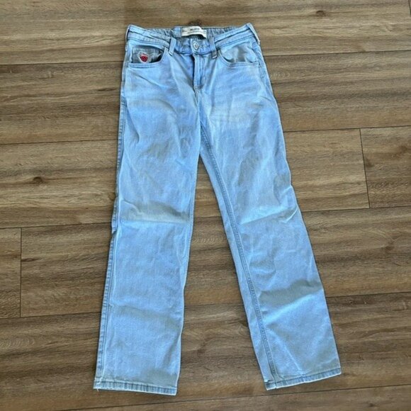 Hollister Sz 2R Strawberry Embroidered Low Rise Relaxed Straight Jeans - Picture 16 of 16